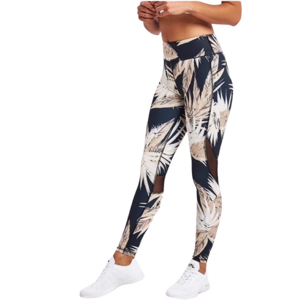 ALALA Tropical Printed yoga workout Leggings with Mesh panel